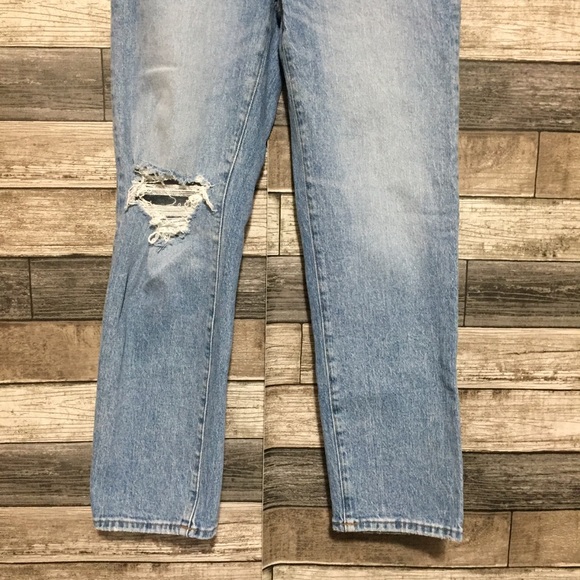 Madewell Perfect Vintage Straight Jeans Women’s 26 (Inseam 27) Blue Distressed - Picture 6 of 10